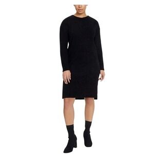 Jessica Simpson Womens Black Eyelash Knit Long Sleeve‎ Sweater Dress XL 1716721